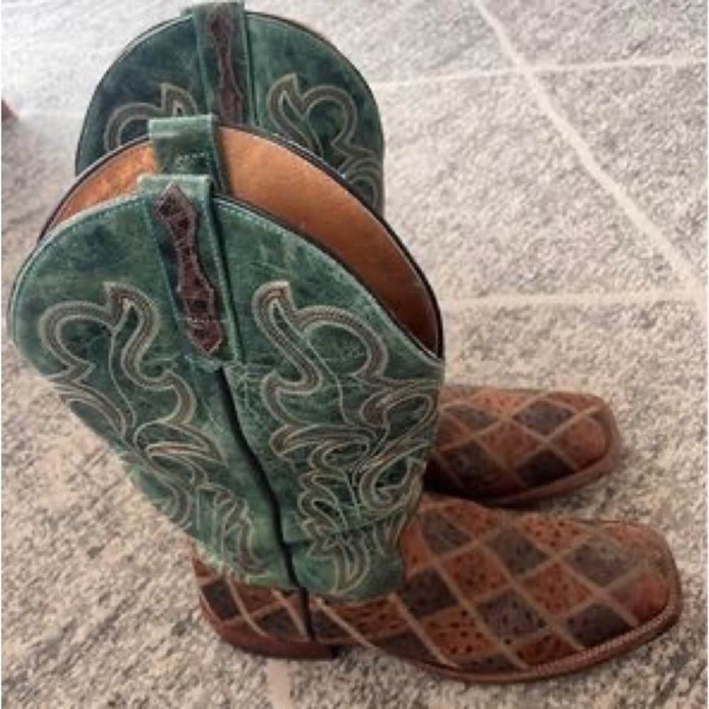 Horse Power Anderson Bean Men's Angry Bird Patchwork Square Toe Boots Size 13 D